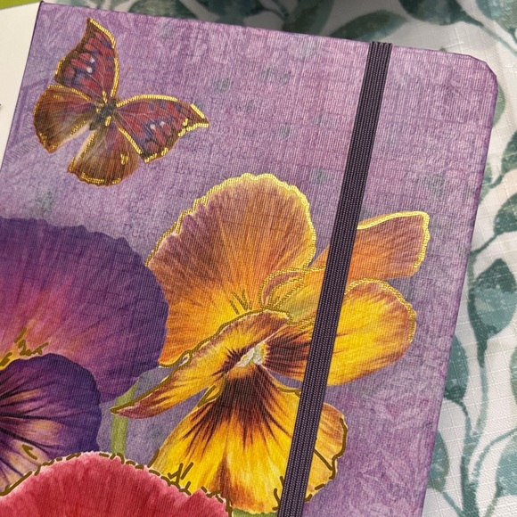 Purple Floral Pansies Personal Recollections Memory Journal NWT Lang - Picture 3 of 16